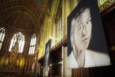 Exhibition of tapestries by Chuck Close at Ushaw College, Durham. Photo: Mark Pinder