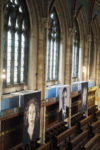 Exhibition of tapestries by Chuck Close at Ushaw College, Durham. Photo: Mark Pinder