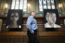 Exhibition of tapestries by Chuck Close at Ushaw College, Durham. Photo: Mark Pinder