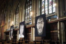 Exhibition of tapestries by Chuck Close at Ushaw College, Durham. Photo: Mark Pinder