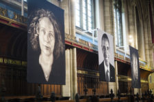 Exhibition of tapestries by Chuck Close at Ushaw College, Durham. Photo: Mark Pinder