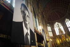 Exhibition of tapestries by Chuck Close at Ushaw College, Durham. Photo: Mark Pinder